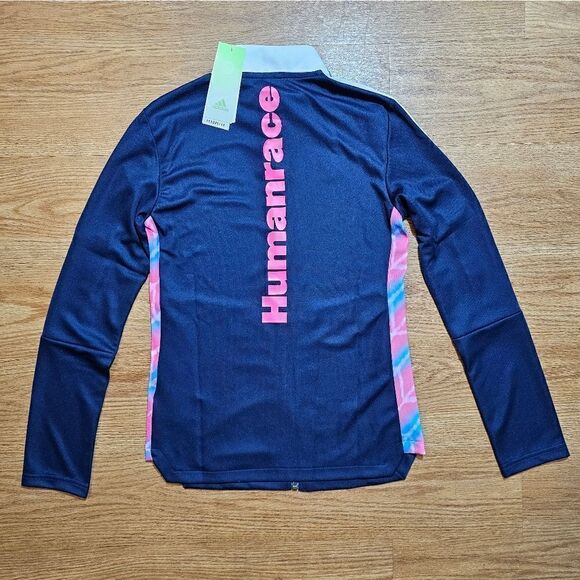 Adidas Pharrell Human Race Track Jacket Women's XS Navy Pink White Soccer Run LE - Picture 3 of 14